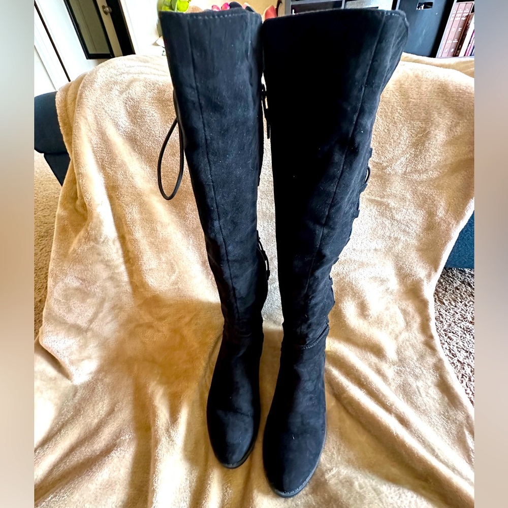 Below the Knee Velvet Boots